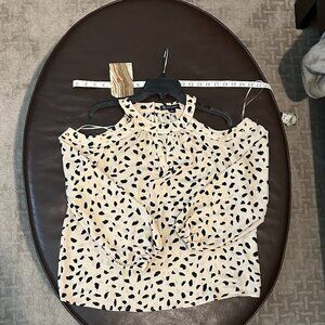 Medium Keyhole HalterTop NWT New Cold Shoulder Anya Animal Print Gold Detail